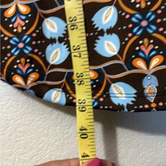 J. McLaughlin Berlin Dress in Atlas Tile. Very Cute Brown, Pastel Blue, Orange. - Picture 10 of 13